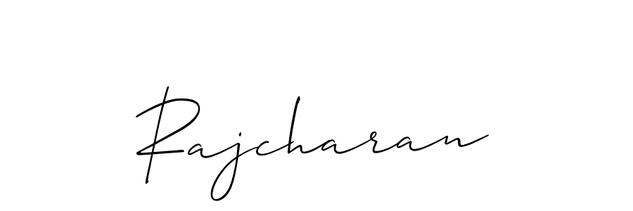 Use a signature maker to create a handwritten signature online. With this signature software, you can design (Allison_Script) your own signature for name Rajcharan. Rajcharan signature style 2 images and pictures png