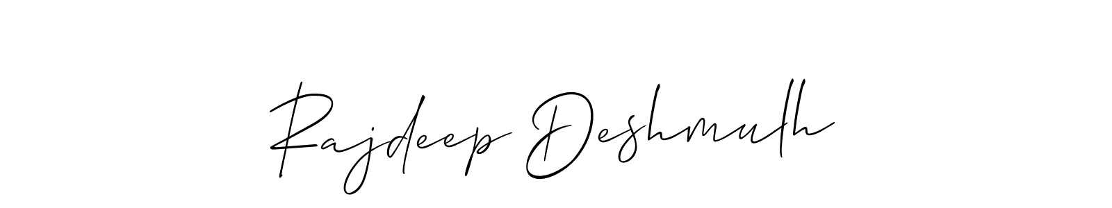 Create a beautiful signature design for name Rajdeep Deshmulh. With this signature (Allison_Script) fonts, you can make a handwritten signature for free. Rajdeep Deshmulh signature style 2 images and pictures png
