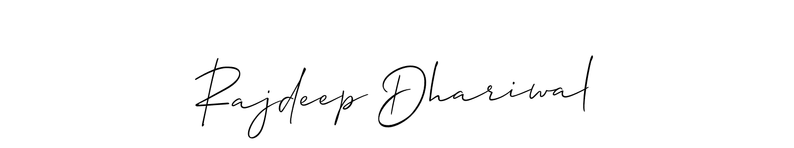 Make a short Rajdeep Dhariwal signature style. Manage your documents anywhere anytime using Allison_Script. Create and add eSignatures, submit forms, share and send files easily. Rajdeep Dhariwal signature style 2 images and pictures png