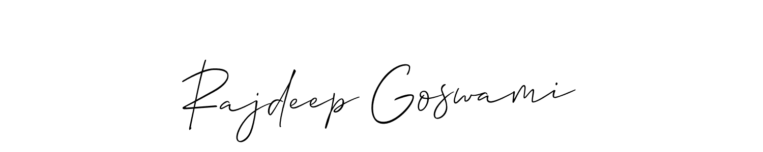 if you are searching for the best signature style for your name Rajdeep Goswami. so please give up your signature search. here we have designed multiple signature styles  using Allison_Script. Rajdeep Goswami signature style 2 images and pictures png