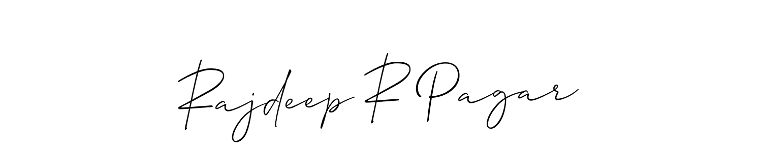 How to make Rajdeep R Pagar name signature. Use Allison_Script style for creating short signs online. This is the latest handwritten sign. Rajdeep R Pagar signature style 2 images and pictures png