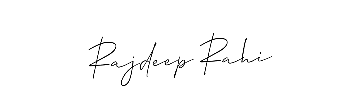 How to make Rajdeep Rahi name signature. Use Allison_Script style for creating short signs online. This is the latest handwritten sign. Rajdeep Rahi signature style 2 images and pictures png