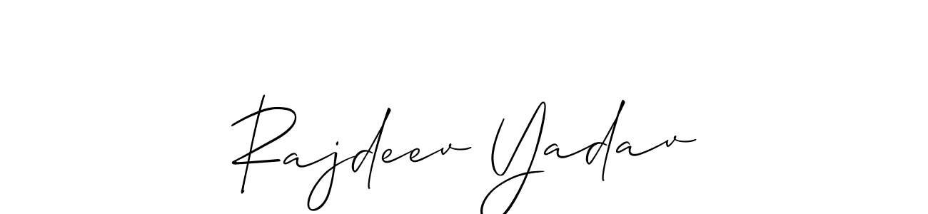 Make a short Rajdeev Yadav signature style. Manage your documents anywhere anytime using Allison_Script. Create and add eSignatures, submit forms, share and send files easily. Rajdeev Yadav signature style 2 images and pictures png