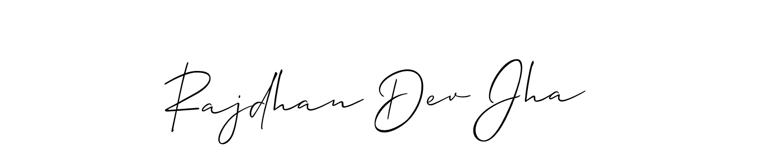 Use a signature maker to create a handwritten signature online. With this signature software, you can design (Allison_Script) your own signature for name Rajdhan Dev Jha. Rajdhan Dev Jha signature style 2 images and pictures png