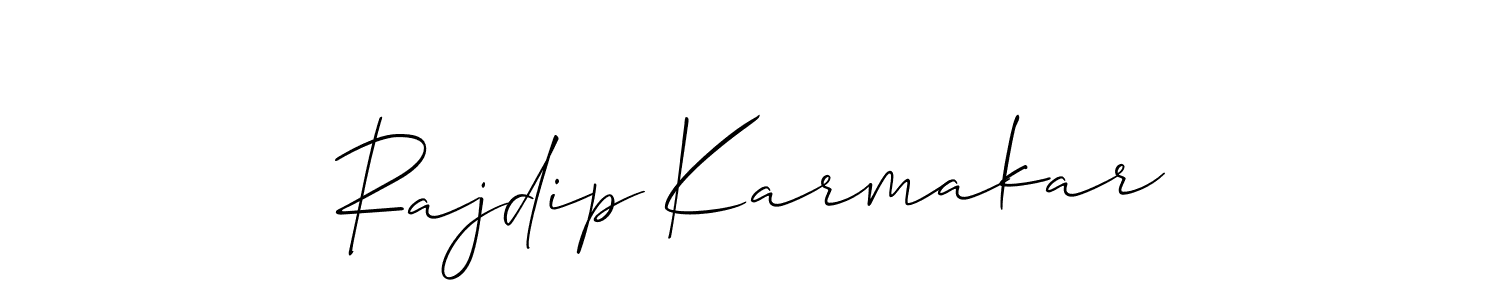The best way (Allison_Script) to make a short signature is to pick only two or three words in your name. The name Rajdip Karmakar include a total of six letters. For converting this name. Rajdip Karmakar signature style 2 images and pictures png