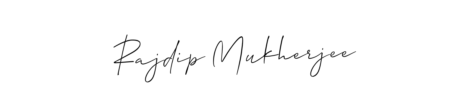 How to make Rajdip Mukherjee name signature. Use Allison_Script style for creating short signs online. This is the latest handwritten sign. Rajdip Mukherjee signature style 2 images and pictures png