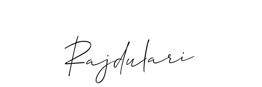 It looks lik you need a new signature style for name Rajdulari. Design unique handwritten (Allison_Script) signature with our free signature maker in just a few clicks. Rajdulari signature style 2 images and pictures png