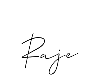 The best way (Allison_Script) to make a short signature is to pick only two or three words in your name. The name Raje include a total of six letters. For converting this name. Raje signature style 2 images and pictures png