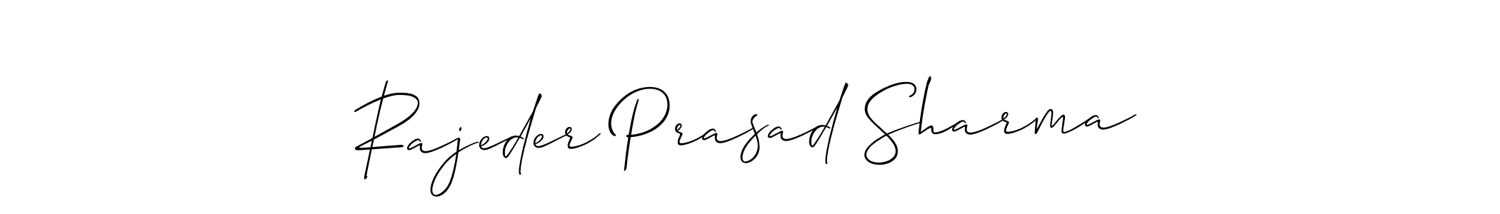 How to make Rajeder Prasad Sharma name signature. Use Allison_Script style for creating short signs online. This is the latest handwritten sign. Rajeder Prasad Sharma signature style 2 images and pictures png