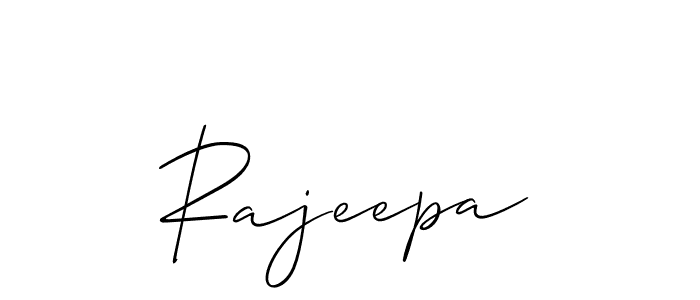 Make a short Rajeepa signature style. Manage your documents anywhere anytime using Allison_Script. Create and add eSignatures, submit forms, share and send files easily. Rajeepa signature style 2 images and pictures png