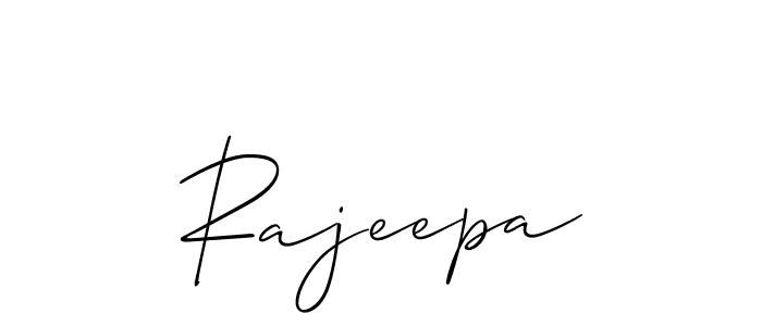 Make a beautiful signature design for name Rajeepa. With this signature (Allison_Script) style, you can create a handwritten signature for free. Rajeepa signature style 2 images and pictures png