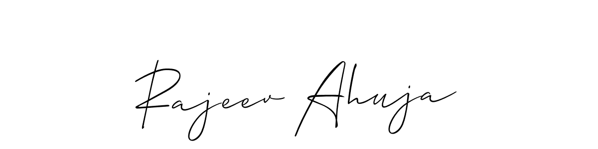 if you are searching for the best signature style for your name Rajeev Ahuja. so please give up your signature search. here we have designed multiple signature styles  using Allison_Script. Rajeev Ahuja signature style 2 images and pictures png