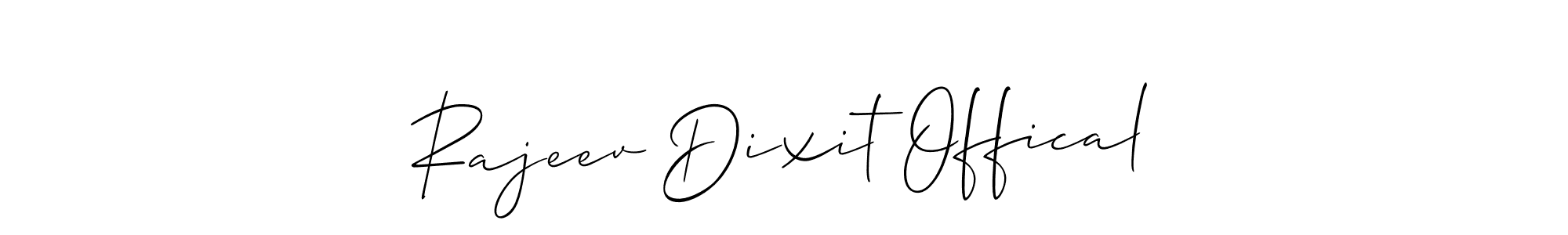 Use a signature maker to create a handwritten signature online. With this signature software, you can design (Allison_Script) your own signature for name Rajeev Dixit Offical. Rajeev Dixit Offical signature style 2 images and pictures png