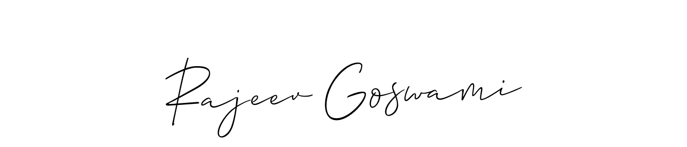 It looks lik you need a new signature style for name Rajeev Goswami. Design unique handwritten (Allison_Script) signature with our free signature maker in just a few clicks. Rajeev Goswami signature style 2 images and pictures png