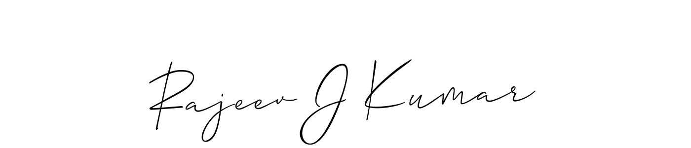 Make a beautiful signature design for name Rajeev J Kumar. With this signature (Allison_Script) style, you can create a handwritten signature for free. Rajeev J Kumar signature style 2 images and pictures png