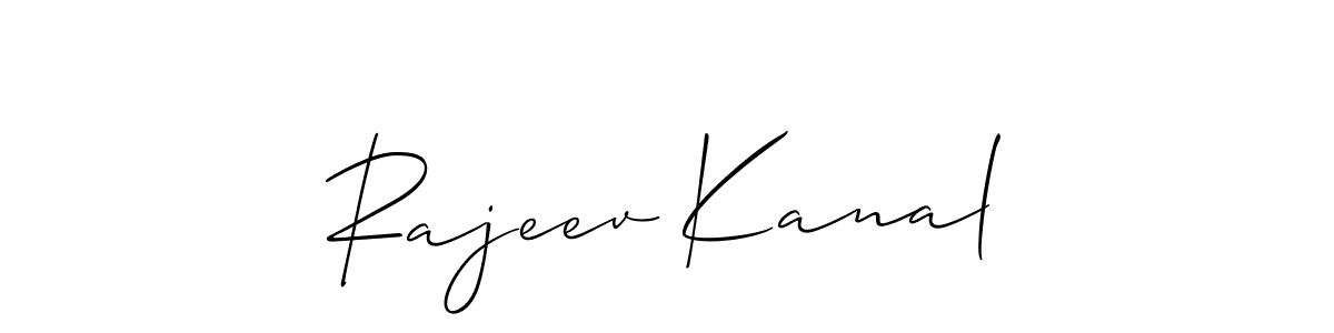 Make a beautiful signature design for name Rajeev Kanal. With this signature (Allison_Script) style, you can create a handwritten signature for free. Rajeev Kanal signature style 2 images and pictures png