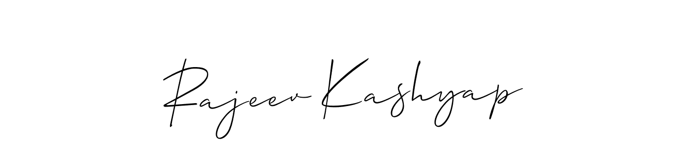 Allison_Script is a professional signature style that is perfect for those who want to add a touch of class to their signature. It is also a great choice for those who want to make their signature more unique. Get Rajeev Kashyap name to fancy signature for free. Rajeev Kashyap signature style 2 images and pictures png