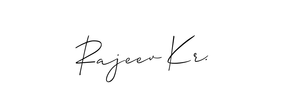 How to make Rajeev Kr. name signature. Use Allison_Script style for creating short signs online. This is the latest handwritten sign. Rajeev Kr. signature style 2 images and pictures png