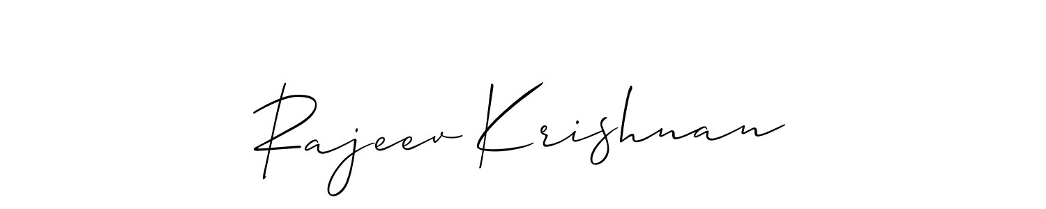 Create a beautiful signature design for name Rajeev Krishnan. With this signature (Allison_Script) fonts, you can make a handwritten signature for free. Rajeev Krishnan signature style 2 images and pictures png