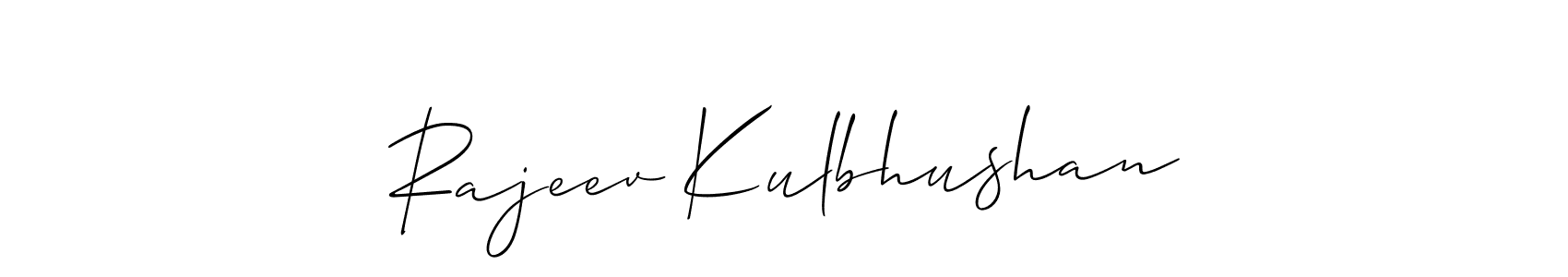 Also we have Rajeev Kulbhushan name is the best signature style. Create professional handwritten signature collection using Allison_Script autograph style. Rajeev Kulbhushan signature style 2 images and pictures png