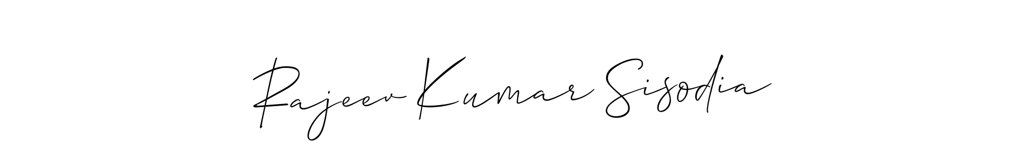 You should practise on your own different ways (Allison_Script) to write your name (Rajeev Kumar Sisodia) in signature. don't let someone else do it for you. Rajeev Kumar Sisodia signature style 2 images and pictures png