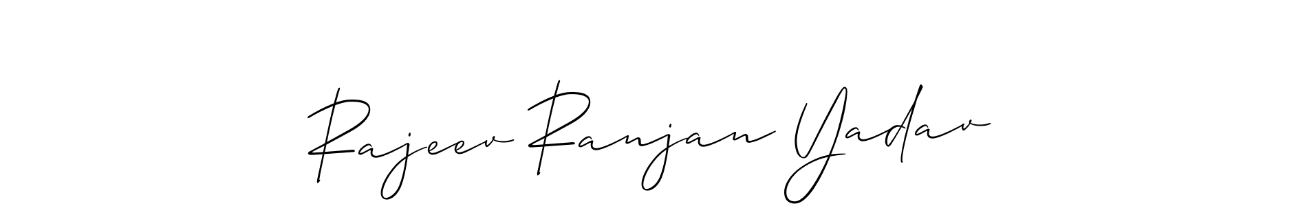 Use a signature maker to create a handwritten signature online. With this signature software, you can design (Allison_Script) your own signature for name Rajeev Ranjan Yadav. Rajeev Ranjan Yadav signature style 2 images and pictures png