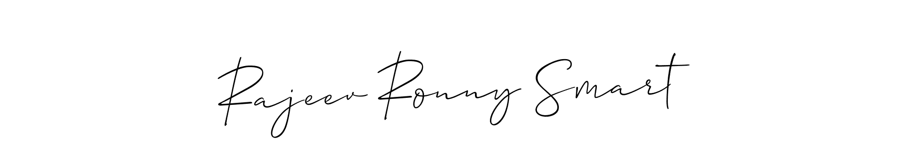 Create a beautiful signature design for name Rajeev Ronny Smart. With this signature (Allison_Script) fonts, you can make a handwritten signature for free. Rajeev Ronny Smart signature style 2 images and pictures png