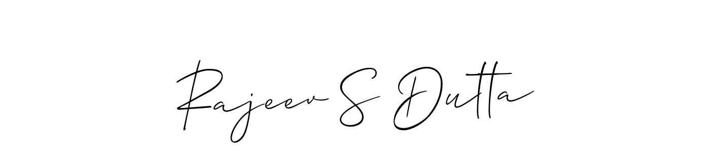How to make Rajeev S Dutta signature? Allison_Script is a professional autograph style. Create handwritten signature for Rajeev S Dutta name. Rajeev S Dutta signature style 2 images and pictures png