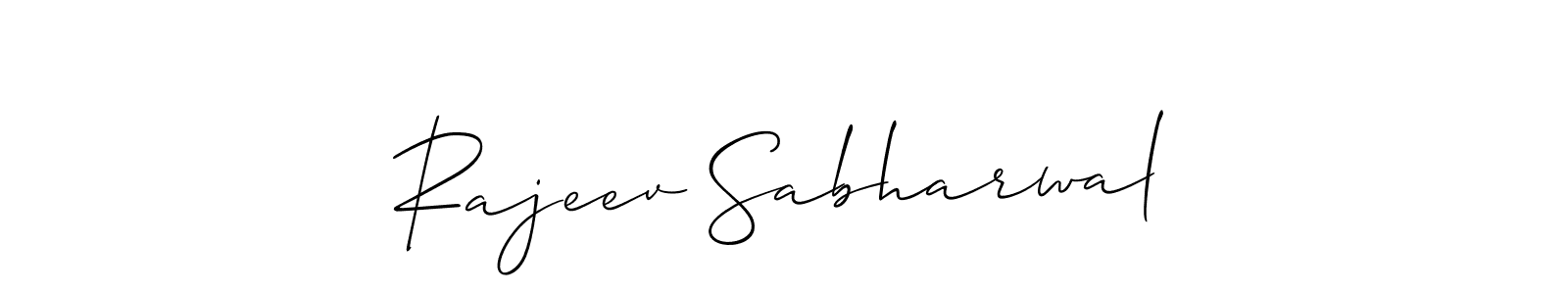 Use a signature maker to create a handwritten signature online. With this signature software, you can design (Allison_Script) your own signature for name Rajeev Sabharwal. Rajeev Sabharwal signature style 2 images and pictures png