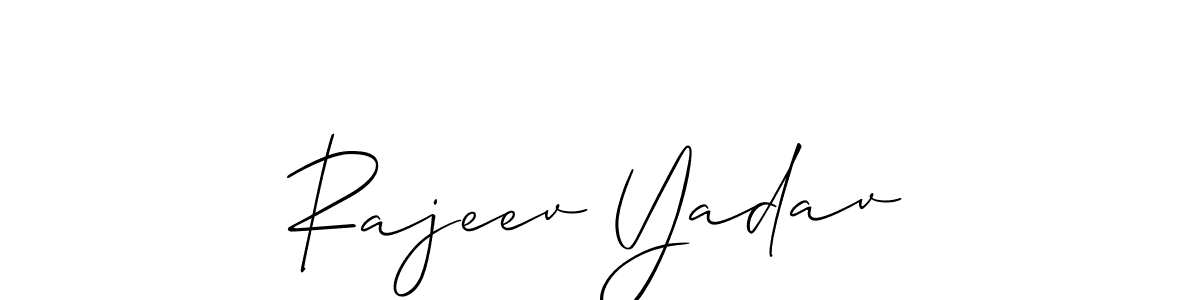 Use a signature maker to create a handwritten signature online. With this signature software, you can design (Allison_Script) your own signature for name Rajeev Yadav. Rajeev Yadav signature style 2 images and pictures png