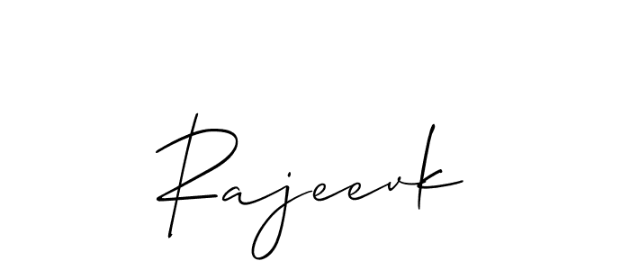 Create a beautiful signature design for name Rajeevk. With this signature (Allison_Script) fonts, you can make a handwritten signature for free. Rajeevk signature style 2 images and pictures png