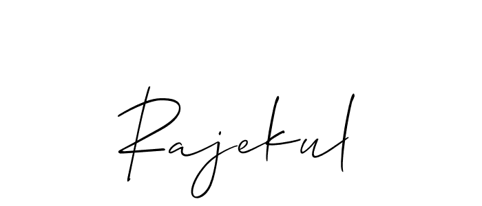 Design your own signature with our free online signature maker. With this signature software, you can create a handwritten (Allison_Script) signature for name Rajekul. Rajekul signature style 2 images and pictures png