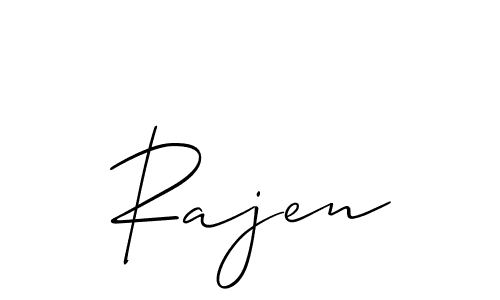 How to make Rajen name signature. Use Allison_Script style for creating short signs online. This is the latest handwritten sign. Rajen signature style 2 images and pictures png