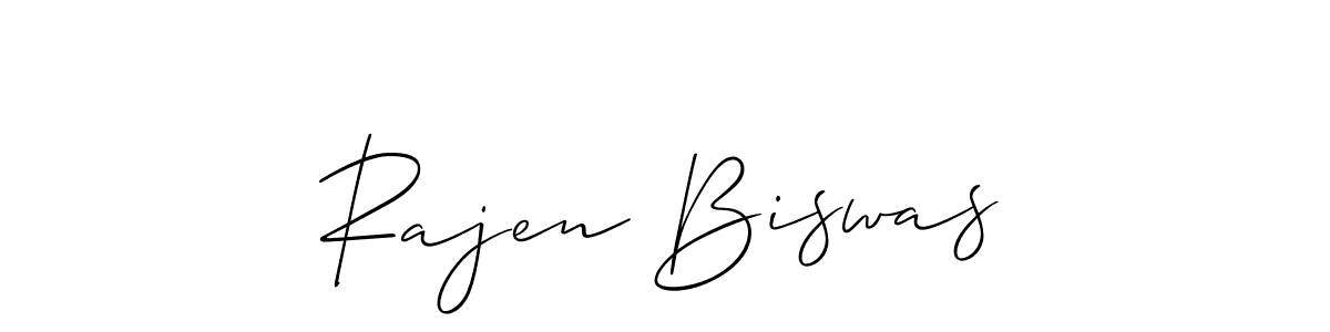How to make Rajen Biswas name signature. Use Allison_Script style for creating short signs online. This is the latest handwritten sign. Rajen Biswas signature style 2 images and pictures png