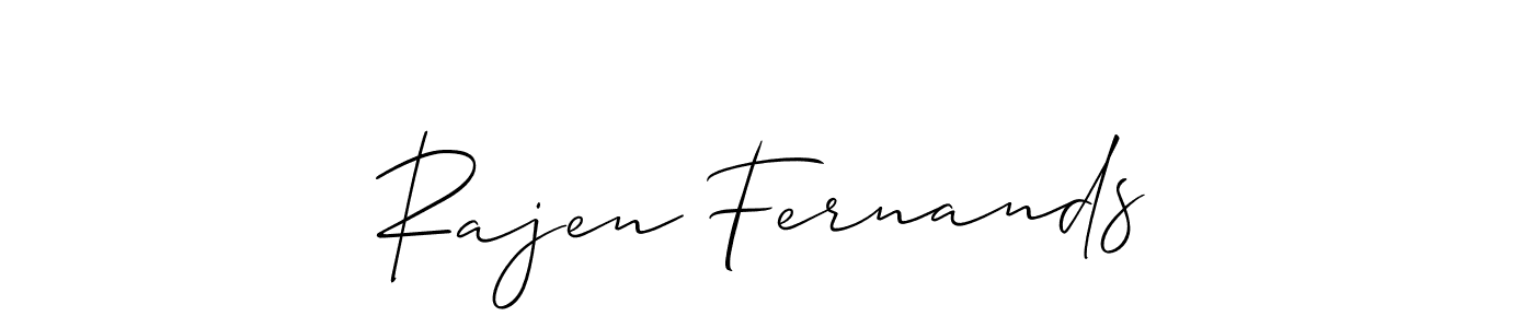 This is the best signature style for the Rajen Fernands name. Also you like these signature font (Allison_Script). Mix name signature. Rajen Fernands signature style 2 images and pictures png