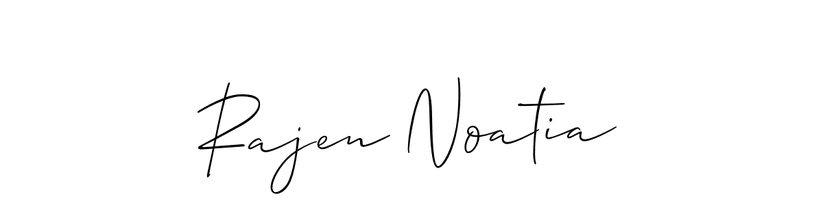 How to Draw Rajen Noatia signature style? Allison_Script is a latest design signature styles for name Rajen Noatia. Rajen Noatia signature style 2 images and pictures png