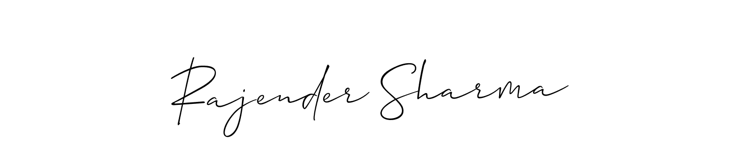Make a beautiful signature design for name Rajender Sharma. With this signature (Allison_Script) style, you can create a handwritten signature for free. Rajender Sharma signature style 2 images and pictures png