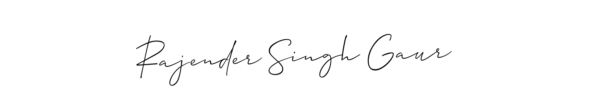 This is the best signature style for the Rajender Singh Gaur name. Also you like these signature font (Allison_Script). Mix name signature. Rajender Singh Gaur signature style 2 images and pictures png