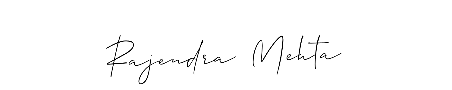 This is the best signature style for the Rajendra  Mehta name. Also you like these signature font (Allison_Script). Mix name signature. Rajendra  Mehta signature style 2 images and pictures png