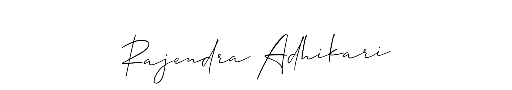 Also we have Rajendra Adhikari name is the best signature style. Create professional handwritten signature collection using Allison_Script autograph style. Rajendra Adhikari signature style 2 images and pictures png