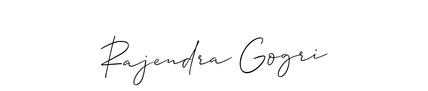 The best way (Allison_Script) to make a short signature is to pick only two or three words in your name. The name Rajendra Gogri include a total of six letters. For converting this name. Rajendra Gogri signature style 2 images and pictures png
