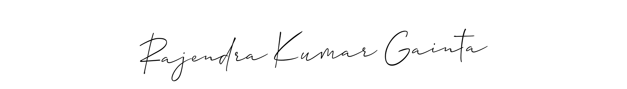 This is the best signature style for the Rajendra Kumar Gainta name. Also you like these signature font (Allison_Script). Mix name signature. Rajendra Kumar Gainta signature style 2 images and pictures png