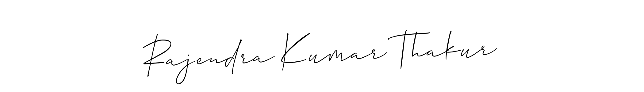 You should practise on your own different ways (Allison_Script) to write your name (Rajendra Kumar Thakur) in signature. don't let someone else do it for you. Rajendra Kumar Thakur signature style 2 images and pictures png