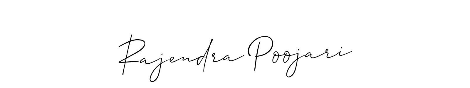 Create a beautiful signature design for name Rajendra Poojari. With this signature (Allison_Script) fonts, you can make a handwritten signature for free. Rajendra Poojari signature style 2 images and pictures png