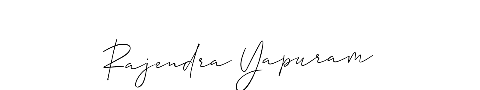 How to make Rajendra Yapuram name signature. Use Allison_Script style for creating short signs online. This is the latest handwritten sign. Rajendra Yapuram signature style 2 images and pictures png