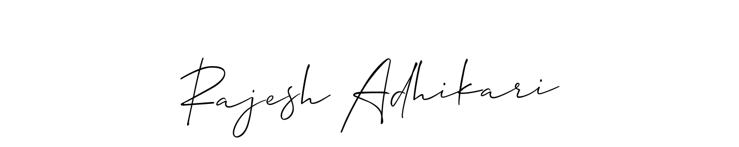 Make a short Rajesh Adhikari signature style. Manage your documents anywhere anytime using Allison_Script. Create and add eSignatures, submit forms, share and send files easily. Rajesh Adhikari signature style 2 images and pictures png
