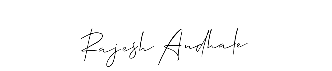 How to make Rajesh Andhale name signature. Use Allison_Script style for creating short signs online. This is the latest handwritten sign. Rajesh Andhale signature style 2 images and pictures png