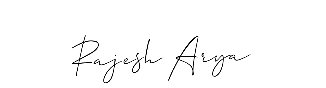 Use a signature maker to create a handwritten signature online. With this signature software, you can design (Allison_Script) your own signature for name Rajesh Arya. Rajesh Arya signature style 2 images and pictures png