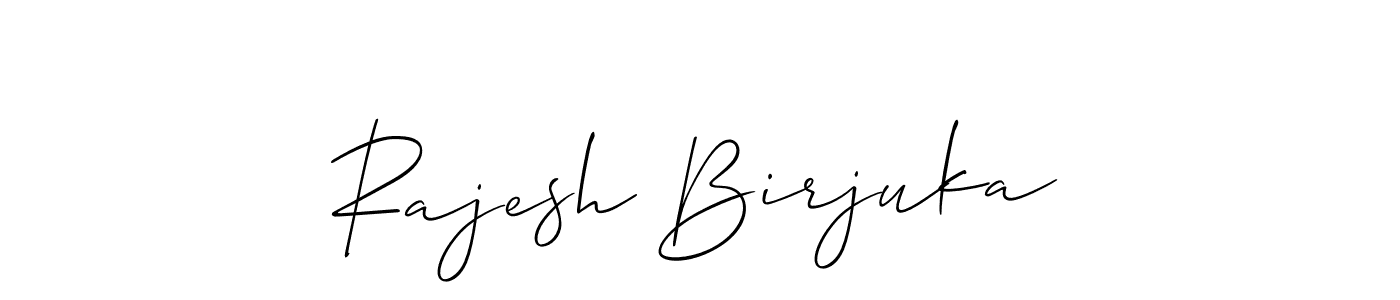 Allison_Script is a professional signature style that is perfect for those who want to add a touch of class to their signature. It is also a great choice for those who want to make their signature more unique. Get Rajesh Birjuka name to fancy signature for free. Rajesh Birjuka signature style 2 images and pictures png