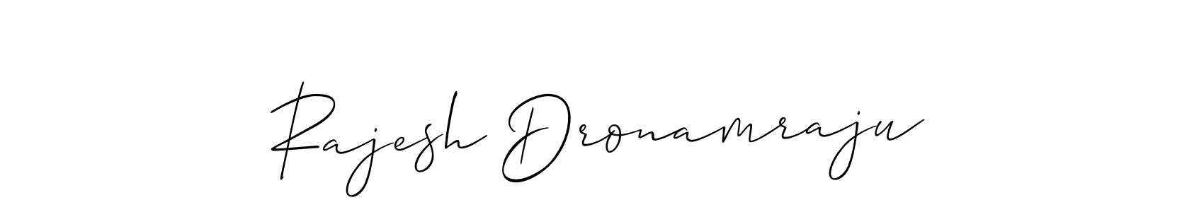 Create a beautiful signature design for name Rajesh Dronamraju. With this signature (Allison_Script) fonts, you can make a handwritten signature for free. Rajesh Dronamraju signature style 2 images and pictures png